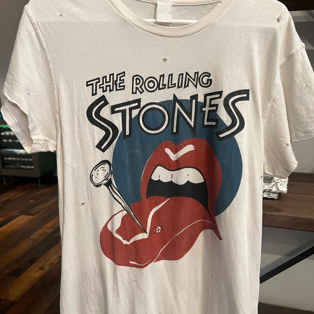 MadeWorn White Rolling Stones Graphic Tee